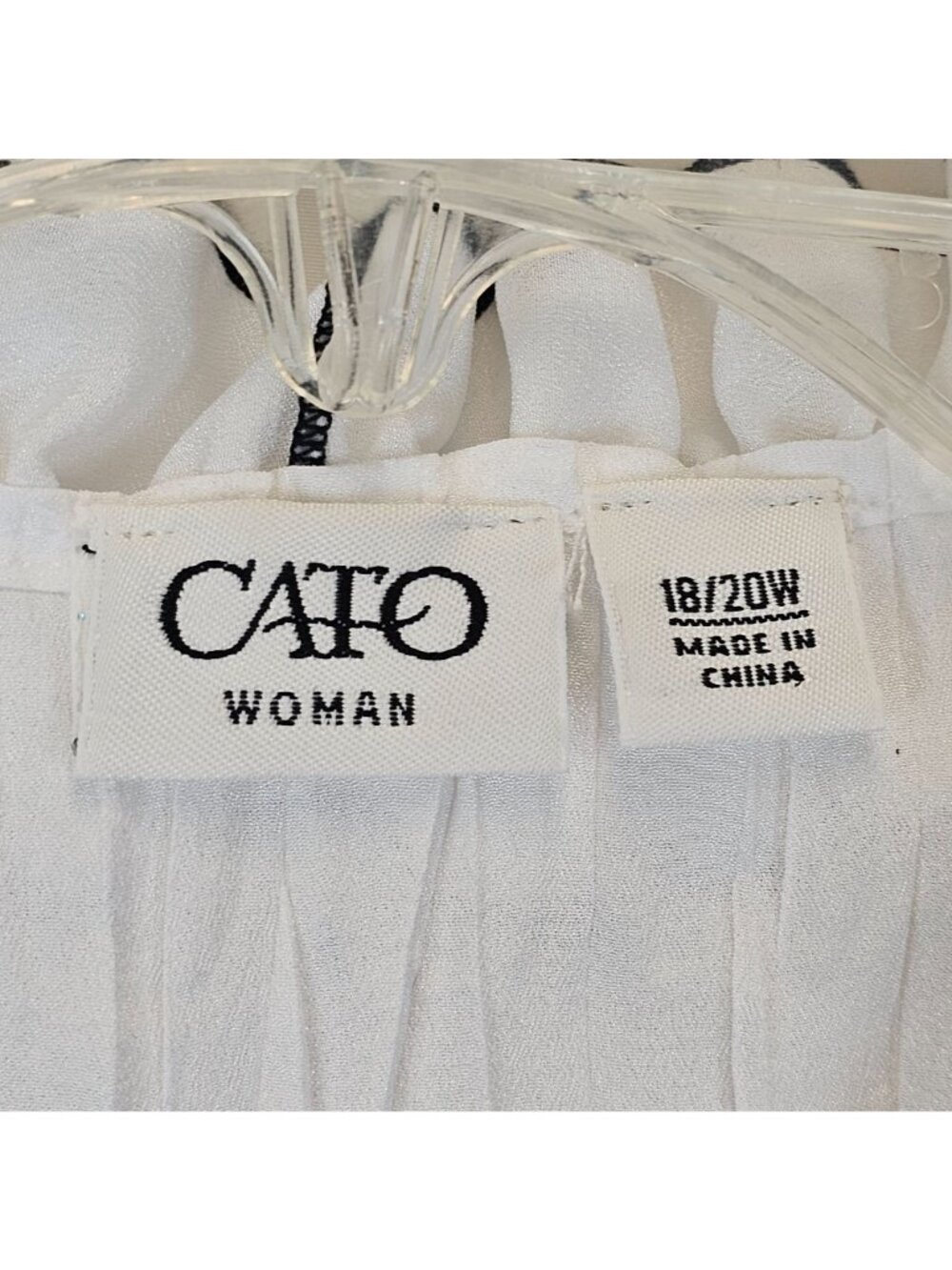 Cato Woman Ruffle Blouse 18/20W B&W Pleated Flutter Coquette Ethereal Top - Picture 5 of 10